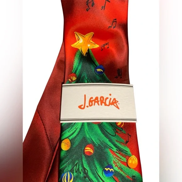 Jerry Garcia Merry Christmas 56 Collection NECKTIE TIE Silk Tree Santa Guitar - Picture 3 of 12